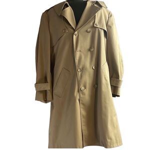 Academy Clothes Mens Peacot Trench Coat , Removable Faux Fur Lining , 44, Tan